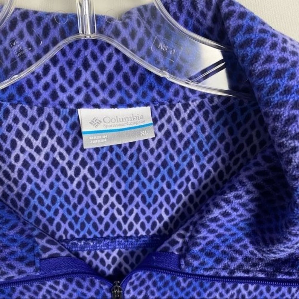 Columbia Purple Print Sleeve 1/4 Zip Pullover Size XL - Picture 3 of 5
